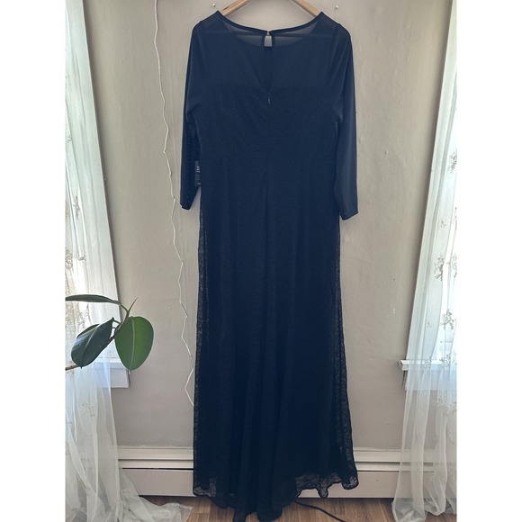 Torrid Womens Black Mesh Lace Gown Size 14 NWT Whimsigoth Prom Formal Grunge - Picture 6 of 11